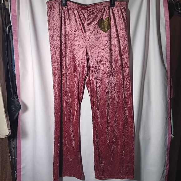 Velvet Burgundy Pants - Picture 2 of 5
